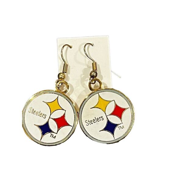 NFL Pittsburgh Steelers Team Earrings Logo Y2K - Picture 1 of 6